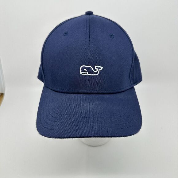 Vineyard Vines Baseball Hat Cap Mens One Size Blue Fitted Embroidered Whale Logo - Picture 1 of 7